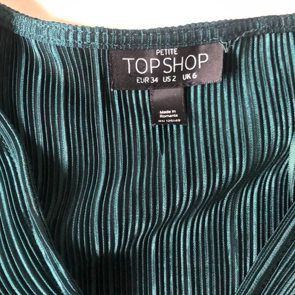 Topshop Green Pleated Dress - Picture 11 of 12